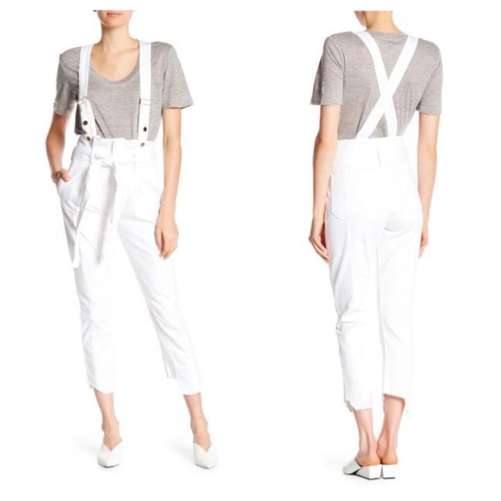 Frame Blanc White Overalls Skinny Jeans Size 25